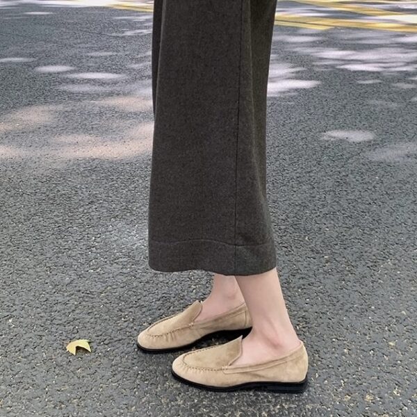 Retro Suede Loafers - Multi - Color Elegant Flat Shoes