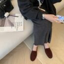 Retro Suede Loafers - Multi - Color Elegant Flat Shoes