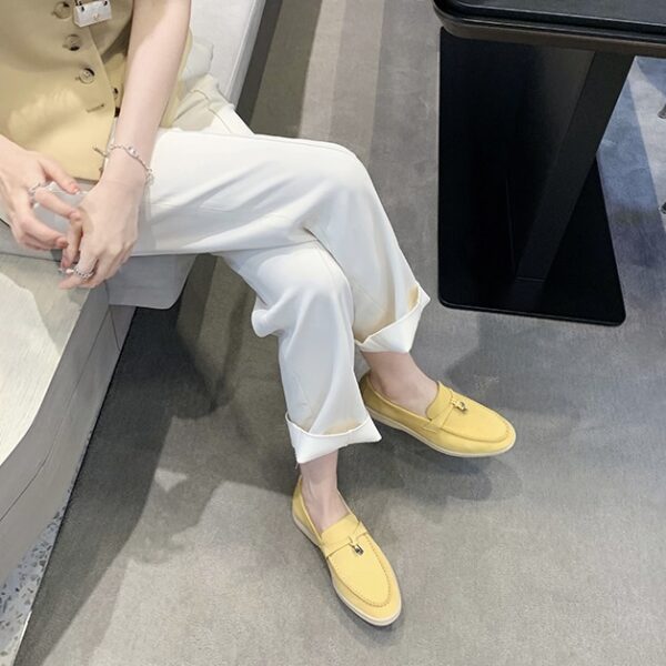 Stylish British-inspired genuine leather suede loafers