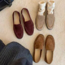 Retro Suede Loafers - Multi - Color Elegant Flat Shoes