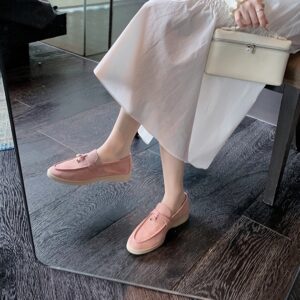 Stylish British-inspired genuine leather suede loafers