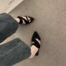 French-style summer pointed-toe open-toe high-heel sandals