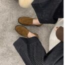 Retro Suede Loafers - Multi - Color Elegant Flat Shoes