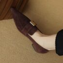 Flat Loafers Pointed Toe Style Retro metal accents add a touch of sophistication