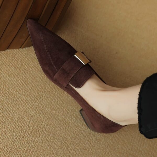 Flat Loafers Pointed Toe Style Retro metal accents add a touch of sophistication