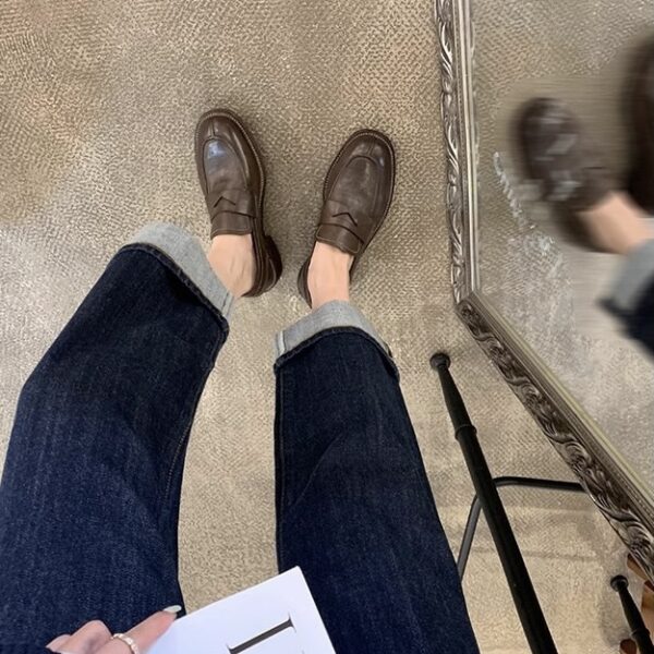 Leather Vintage British-Style Loafers