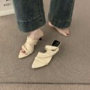 French-style summer pointed-toe open-toe high-heel sandals