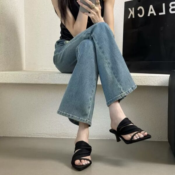French-style summer pointed-toe open-toe high-heel sandals