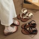Fashionable Thin-Strap Thong-Toe High-Heel Sandals