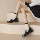 New Vintage Mid-Heel 5CM Height-Boosting Genuine Leather Loafers