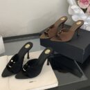 French Vintage Fashion Metal Buckle Pointed-Toe High Heels