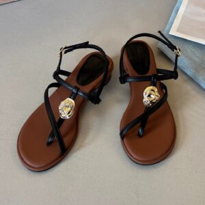 Fashionable Thin-Strap Thong-Toe High-Heel Sandals